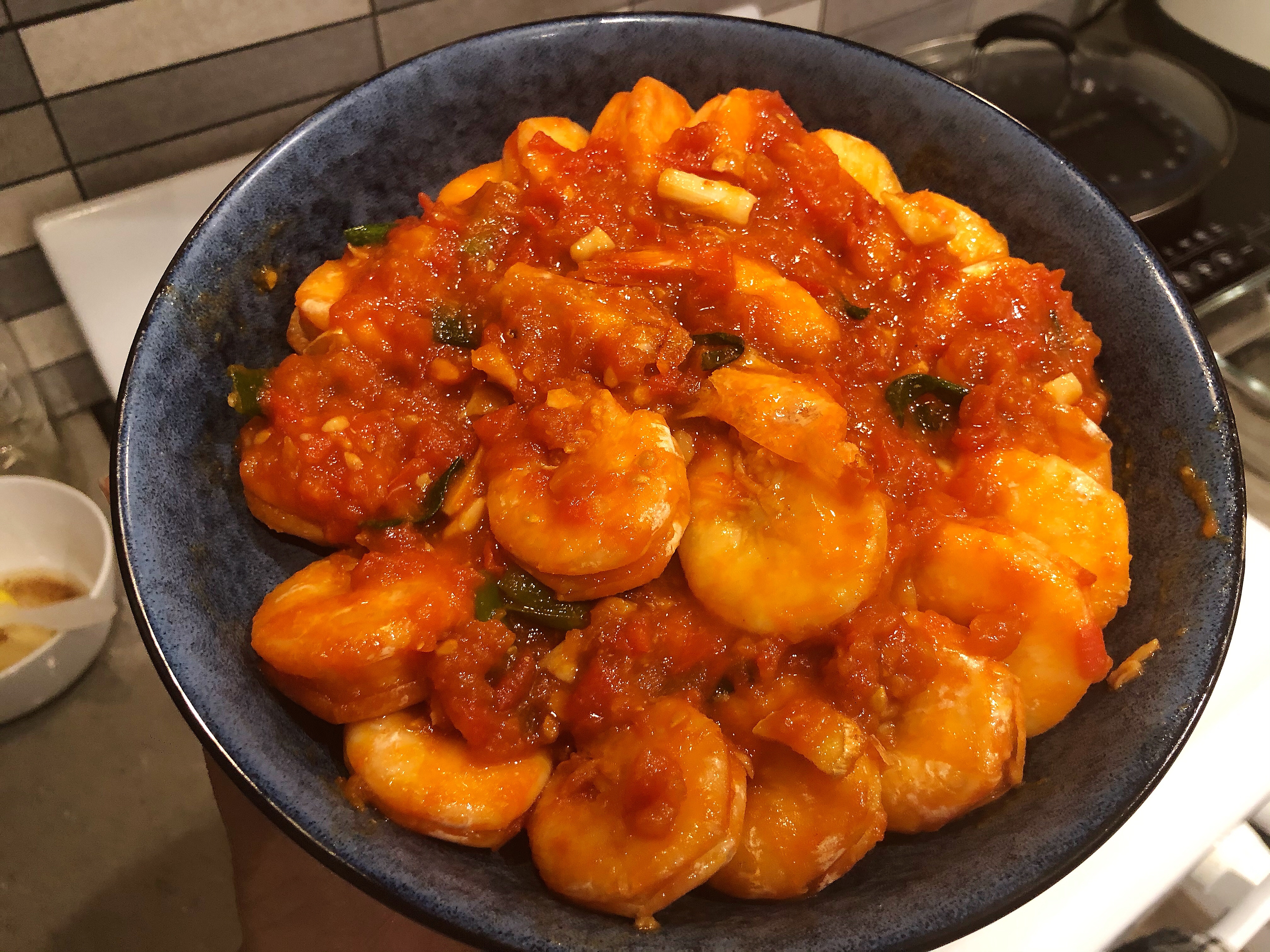 
Shrimp of tomato oily stew (exceed go with rice) practice