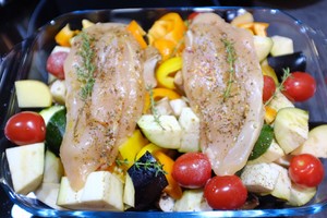 [decrease fat to add muscle] the practice measure of Roasted Chicken And Veggies of flesh of chicken breast of chicken of miscellaneous greens nurse a fire 5