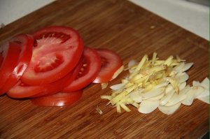 The practice measure that the most delicious tomato fries an egg 1