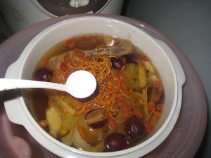 The practice measure that Chinese caterpillar fungus spends soup of the duck that stew 9