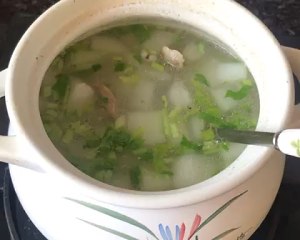 Soup of wet Shan Bao, the practice measure of soup of duck of wax gourd of the seed of Job's tears 4
