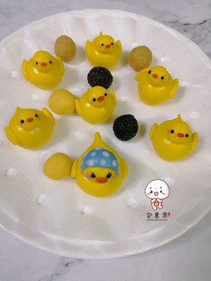 The practice measure of duckling cartoon stuffed dumplings masse of glutinous rice flour served in soup 1