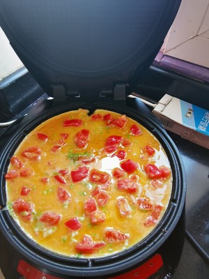 Dish of confidential of baking pan of old Zheng home appliance -- the practice measure of tomato egg pizza 6