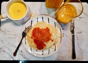 The practice measure of tomato meat sauce 6