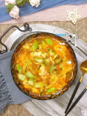 The practice measure of beautiful soup of egg of tomato towel gourd 10