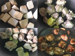 The practice measure of taro stew duck 3