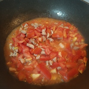 The practice measure of tomato stew meal 3