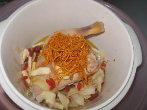 The practice measure that Chinese caterpillar fungus spends soup of the duck that stew 7