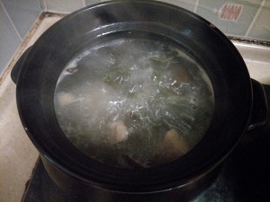 The practice measure of soup of kelp yam duck 5