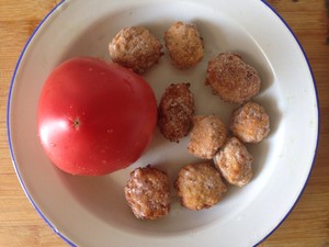 The practice measure of soup of tomato flesh bolus 1