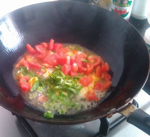 The practice measure that egg of tomato dish leaf fries a meal 3
