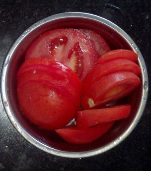 The practice measure of soup of a round mass of food of stay of proceedings of tomato acupuncture needle 2