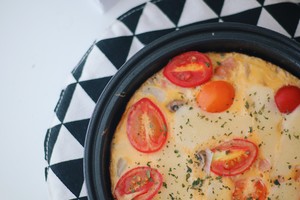 Cheese tomato carbonadoes egg [the breakfast that reduce fat] practice measure 6