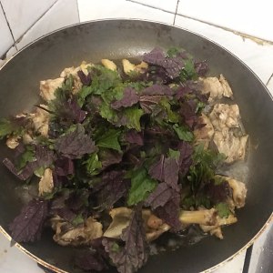 The practice measure of duck of purple perilla stew 8