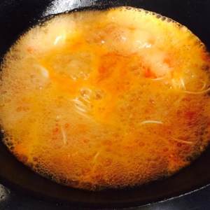 The practice measure of fine dried noodles of egg of simple breakfast tomato 6