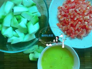 The practice measure of beautiful soup of egg of tomato towel gourd 2