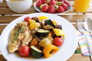 [decrease fat to add muscle] the practice measure of Roasted Chicken And Veggies of flesh of chicken breast of chicken of miscellaneous greens nurse a fire 7
