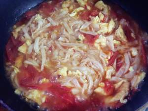 The practice measure of cake of tomato egg braise 5