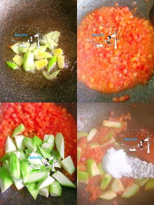 The practice measure of beautiful soup of egg of tomato towel gourd 3