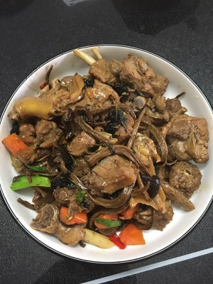 The practice measure of duck of purple perilla stew 4