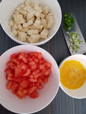 The practice measure of ～ of soup of tomato egg bean curd 3