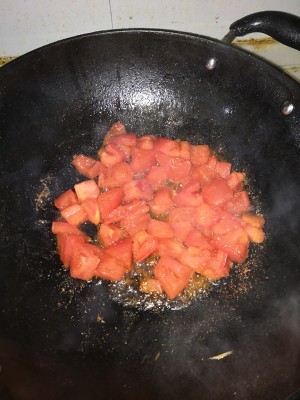 Old little all the dish of filling calcium nutrition of appropriate -- the practice measure of bean curd of tomato shelled fresh shrimps 2