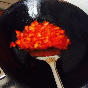 The practice measure of fine dried noodles of egg of simple breakfast tomato 2