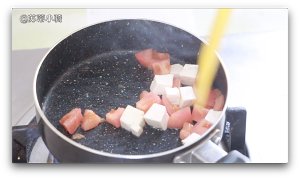 Food of Su Di baby: Meal of braise of Xianggu mushroom asparagus lettuce + the practice measure of soup of fish of tomato Ba Sha 14