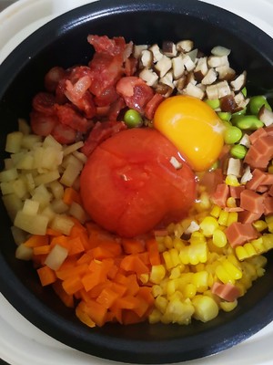 The practice measure of meal of red tomato of a net 6