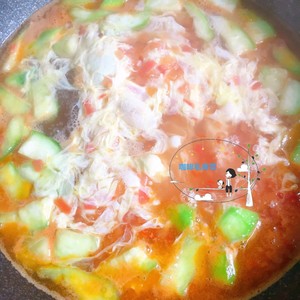 The practice measure of beautiful soup of egg of tomato towel gourd 7