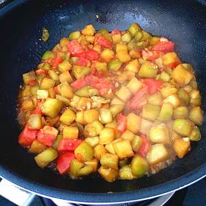 The practice measure of man of tomato braise eggplant 9