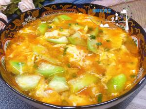 The practice measure of beautiful soup of egg of tomato towel gourd 11