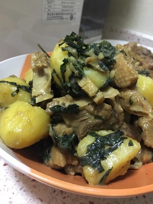 Duck flesh two feed (duck of duck of stew of potato purple perilla, dry stir-fry before stewing) practice measure 31