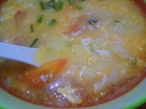 The practice measure of the soup of tomato a knot in one's heart that one person eats 5