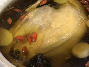 The practice measure of slow fire chicken broth 1