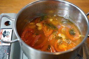 Festal big eat: Sweetgrass tomato soup + bosom of duck of fragrant citrus decoct + the practice measure with sanded ice of mango coco flavour 5