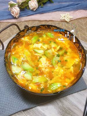 The practice measure of beautiful soup of egg of tomato towel gourd 12