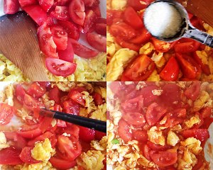 Delicious the practice measure that the tomato that does not add water scrambles egg 3