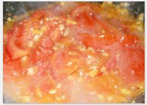 The practice measure of pumpkin braise tomato 6