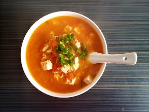 The practice measure of ～ of soup of tomato egg bean curd 5