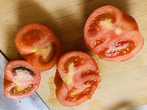 The practice measure of soup of a knot in one's heart of green vegetables tomato 3