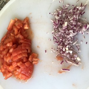 The practice measure of tomato egg macaroni 1