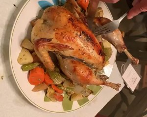Thanksgiving presses axial dish -- the practice measure of chicken of nurse a fire 8