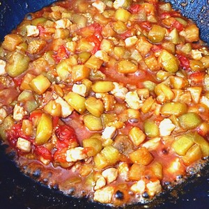 The practice measure of man of tomato braise eggplant 10