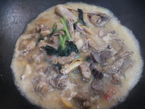 The practice measure of duck of purple perilla stew 4