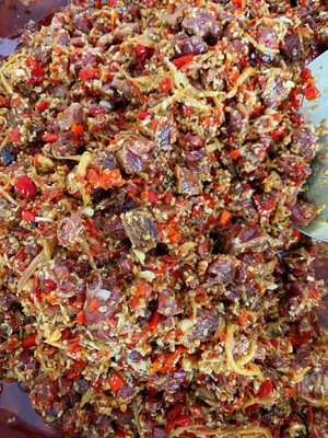 The practice measure of duck of lees dried meat 5