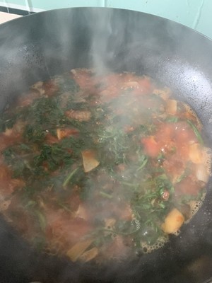 The practice measure of tomato slices of fish meat 8