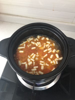 The practice measure of soup of mushroom of bacterium of tomato bean curd 5