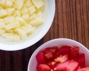 Leftover changes meal of braise of body tomato potato, delicate can eat 3 bowls to me! practice measure 1