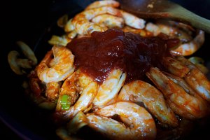 The practice measure of shrimp of pumpkin tomato a kind of dried mushroom 9